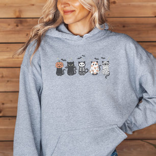 Halloween Black Cats Spooky Cute Funny Hoodie
