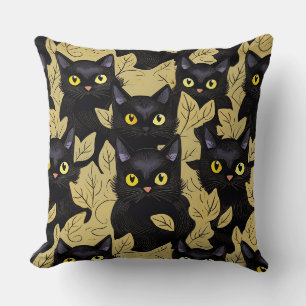 Halloween Black cats Throw Pillow