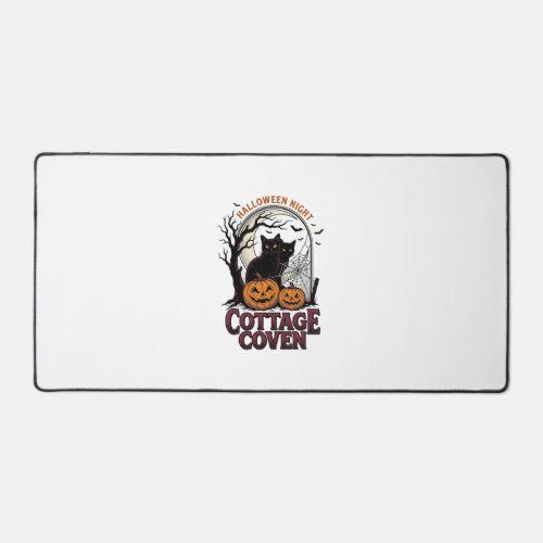 Halloween Black Cats Vintage Coven Pumpkin Art_1 Desk Mat