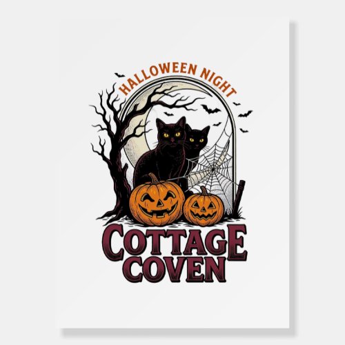 Halloween Black Cats Vintage Coven Pumpkin Art_1 Foam Board