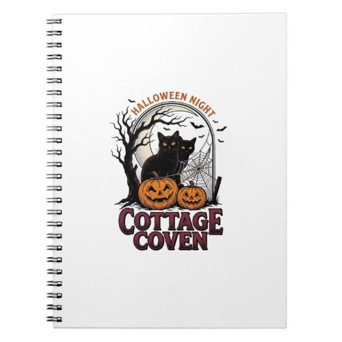 Halloween Black Cats Vintage Coven Pumpkin Art_1 Notebook