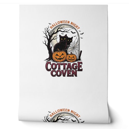 Halloween Black Cats Vintage Coven Pumpkin Art_1 Wallpaper