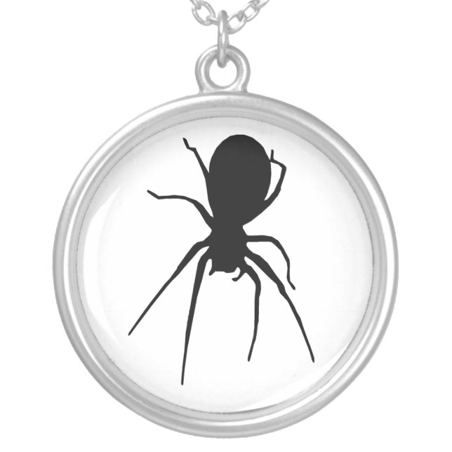 Halloween Black Creepy Spider Necklace (Front)