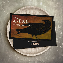 Halloween Black Crow  Business Card