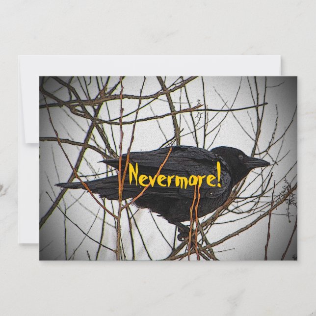 Halloween Black Crow Invitation (Front)