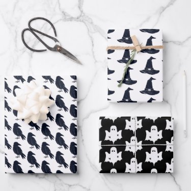 Halloween Black Crow Silhouette Pattern Tissue Pap