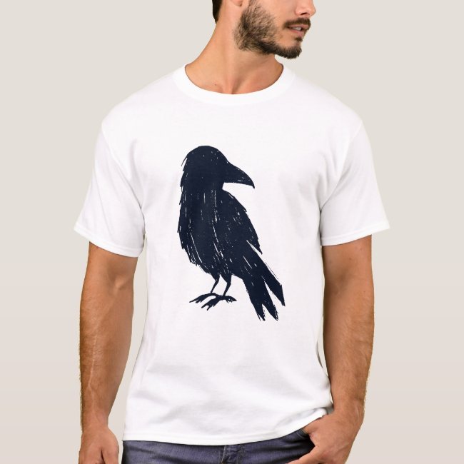 Halloween Black Crow Silhouette T-Shirt
