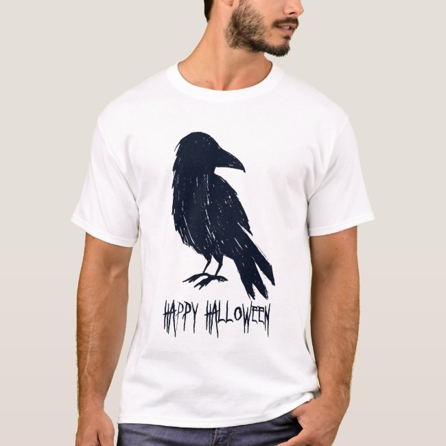 Halloween Black Crow Silhouette T-Shirt