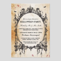 Halloween Black Gothic Spider Frame Party Invite