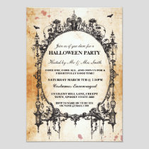 Halloween Black Gothic Spider Frame Party Invite