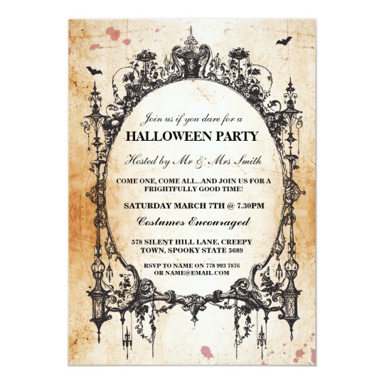 card template r+f business Spider Invite Zazzle.com  Party Frame Gothic Black  Halloween