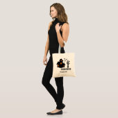 Halloween Black Haunted House Silhouette And Name Tote Bag (Front (Model))
