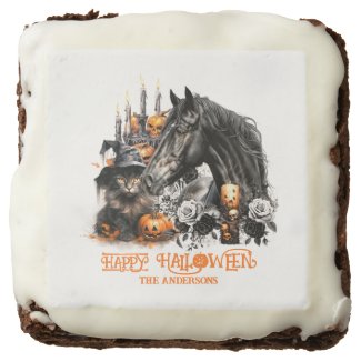 Halloween black Horse black Cat spooky