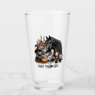 Halloween glass for horse lovers