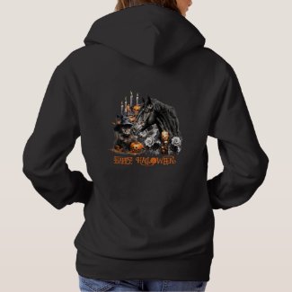 Halloween black hoodie with horse design