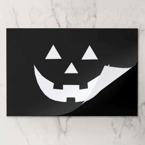 Halloween black Jack o lantern pumpkin placemats