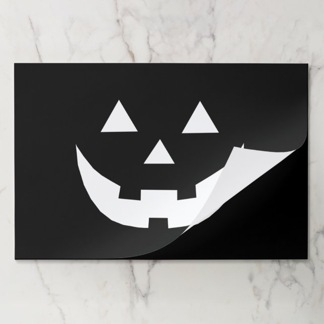 Halloween black Jack o lantern pumpkin placemats (Folded)
