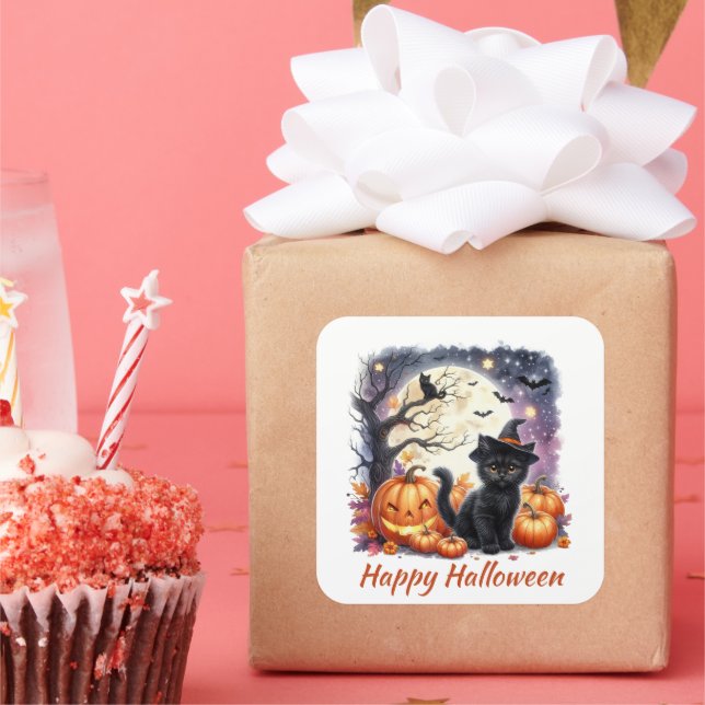 Halloween Black Kitten Sticker (Party)