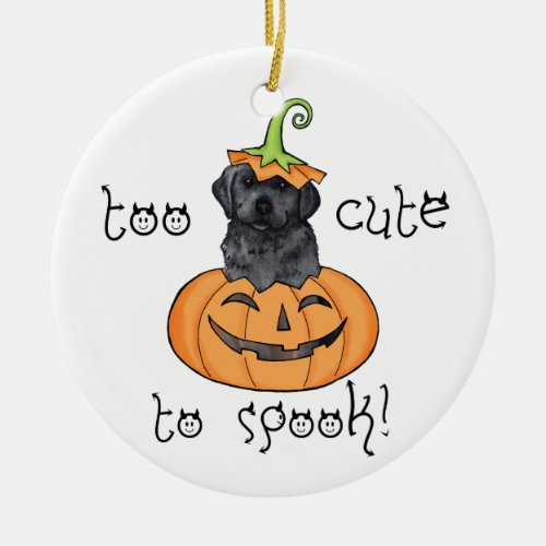 Halloween Black Lab Ceramic Ornament