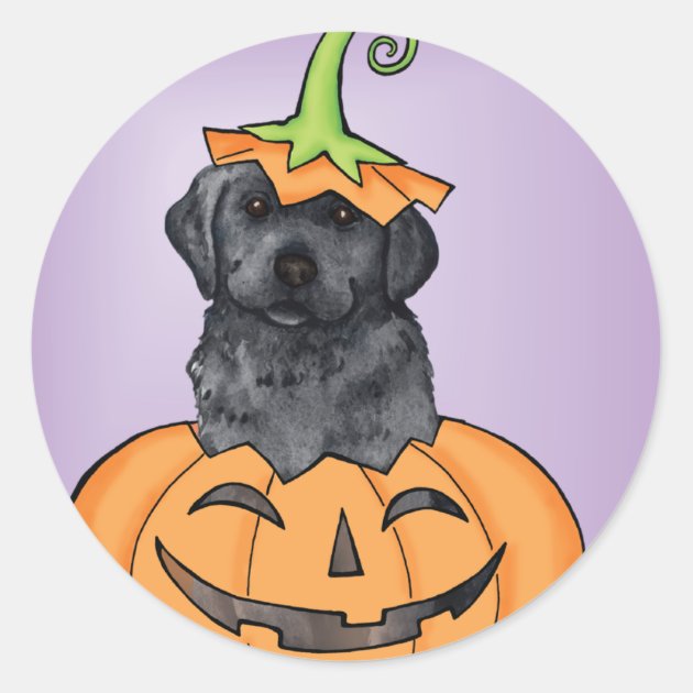 Halloween Black Lab Classic Round Sticker