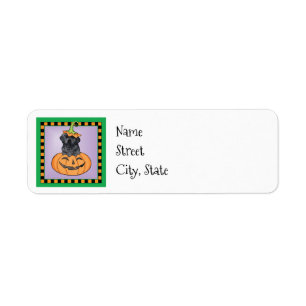 Halloween Black Lab Label