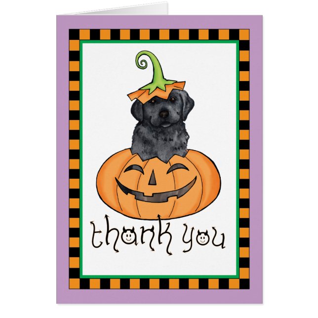 Halloween Black Lab Thank You Cards (Front)