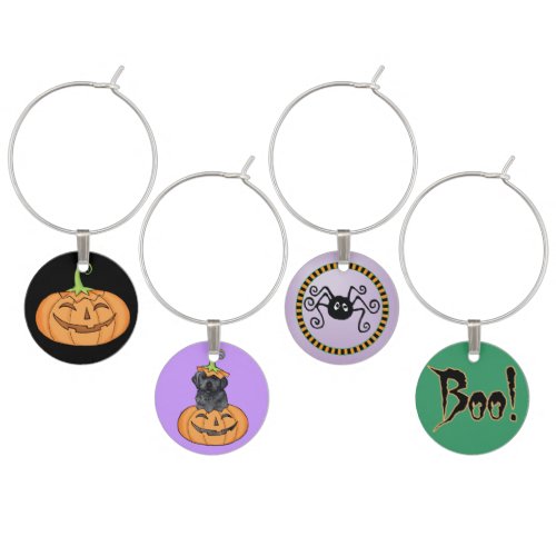 Halloween Black Lab Wine Charm