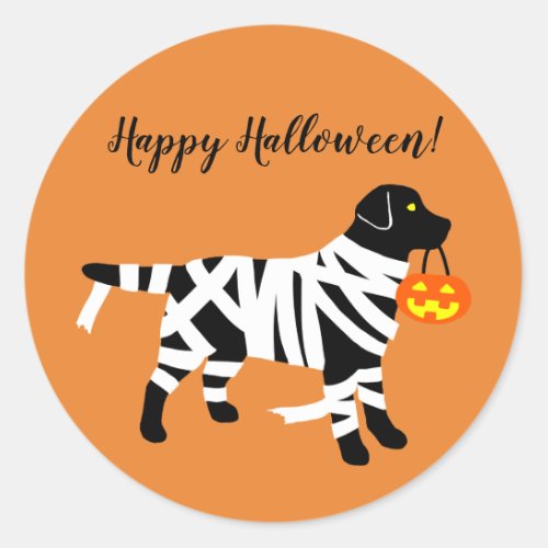 Halloween Black Labrador Mummy Stickers