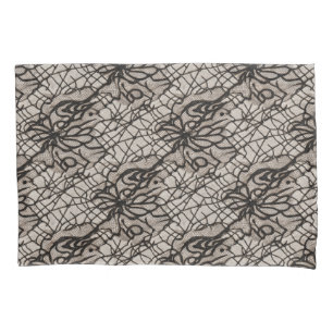Halloween Black Lace Spider Web Seamless Pillow Case