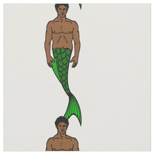 halloween black merman funny mermaid fabric