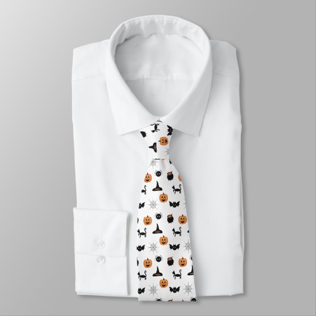Halloween Black & Orange Fun Tie (Tied)