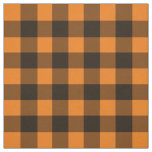 Halloween Black Orange Gingham Check Pattern Fabric