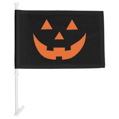 Halloween black orange Jack o lantern pumpkin face Car Flag