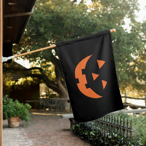 Halloween black orange Jack o lantern scary  House Flag