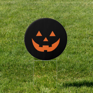 Halloween black orange Jack o lantern scary Sign