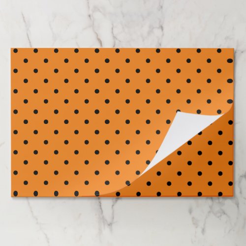 Halloween black orange polka dots paper placemats