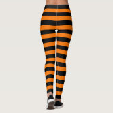 Halloween Chic Orange White Stripes Witch Costume Leggings