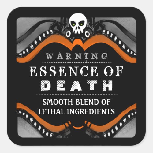 Halloween Black Orange White Drink or Treat Label