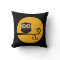 Halloween Black Owl Yellow Moon Throw Pillow