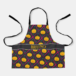 Halloween Black Pink Minimal Pattern Apron