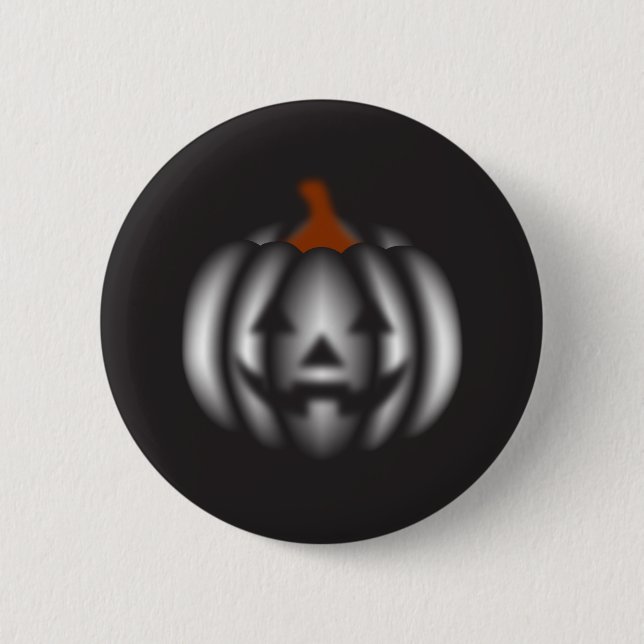 Halloween black pumpkin  button (Front)
