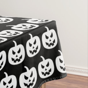Halloween Black Pumpkins Pattern Spooky Scary Tablecloth