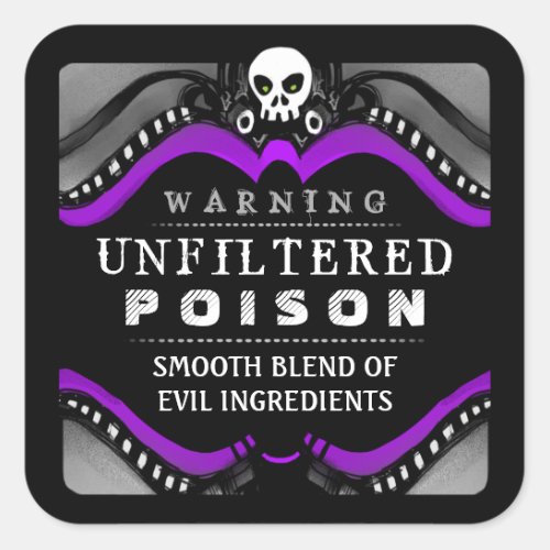 Halloween Black Purple White Drink or Treat Label