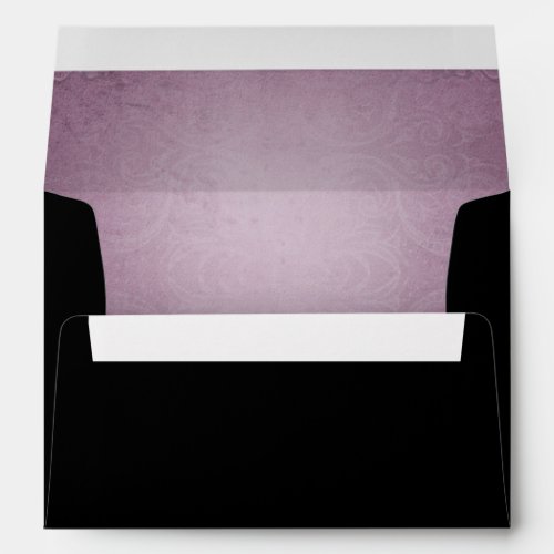 Halloween Black Rose Purple Wedding Envelope