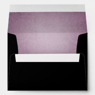 Halloween Black Rose Purple Wedding Envelope
