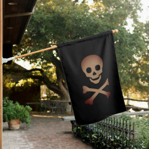 Halloween black scary pirate skeleton spooky skull house flag