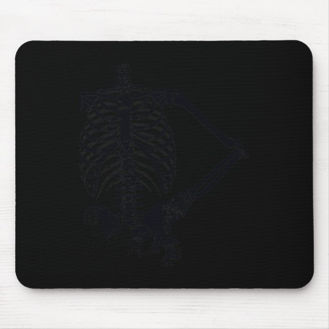 Halloween Black Skeleton Hand on Hip  Mouse Pad (Front)