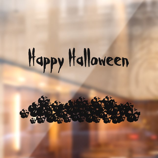 Halloween black skulls pile custom text window cling (Sheet 2)