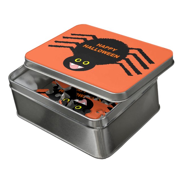 Halloween Black Spider Acrylic Puzzle (Lid Open)
