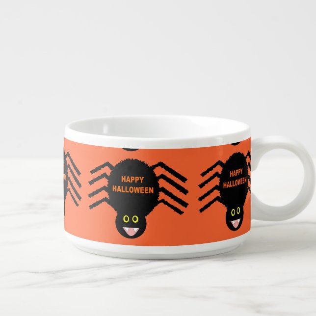 Halloween Black Spider Chili Bowl (Left)